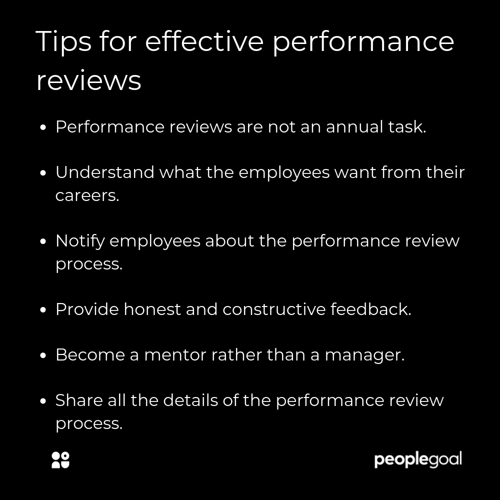 Tips for effective performance reviews