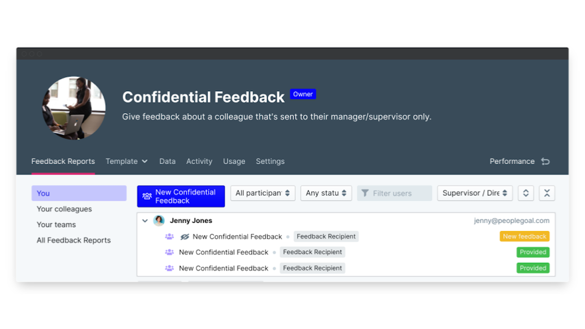 360 degree feedback software anonymous feedback
